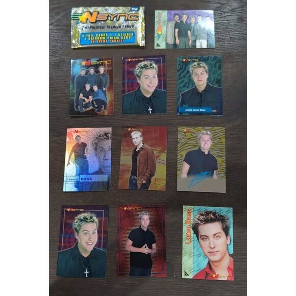 Original Vintage 2000 Topps N Sync Trading Card Lot 10 w/ 8 Lance Bass - Picture 2 of 8